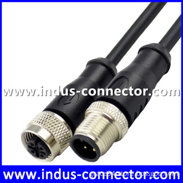 RS232 automotive straight or 90 degree M12 cable male to female cable